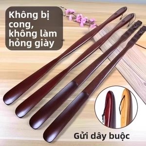 Gỗ Chắc Chắn Shoehorn Tay Cầm Dài Hộ Gia Đình Phụ Nữ Mang Thai Đeo Dụng Cụ Giày Kéo Dài Giày Chọn Người Cao Tuổi Không Uốn Cong Trên Trẻ Em Giày Li