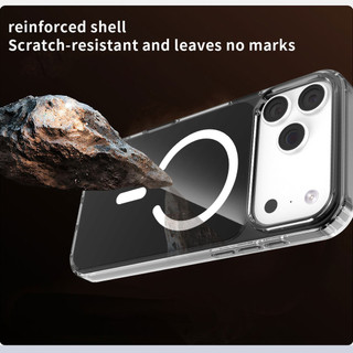 Dành cho Iphone 17 Pro Max / 17 Air / 16 Plus / 15 Pro / 14 / 13 / 12 Ốp điện thoại cứng pha lê Mặt sau từ tính Chống rơi Vỏ mỏng chống sốc