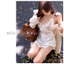 Milyfashion Phong Cách Mới Retro Gợi Cảm Tinh Khiết Desire Lớp Bên Trong Cổ Chữ V Ren Sling Giữa Chiều Dài 8ESF