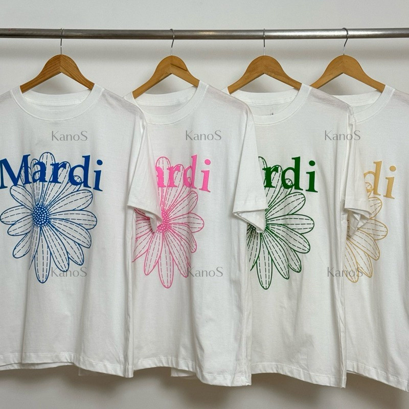 Kanos_shop | áo phông mùa hè, Hàn quốc dễ thương Flower print 100% cotton áo sơ mi tay ngắn