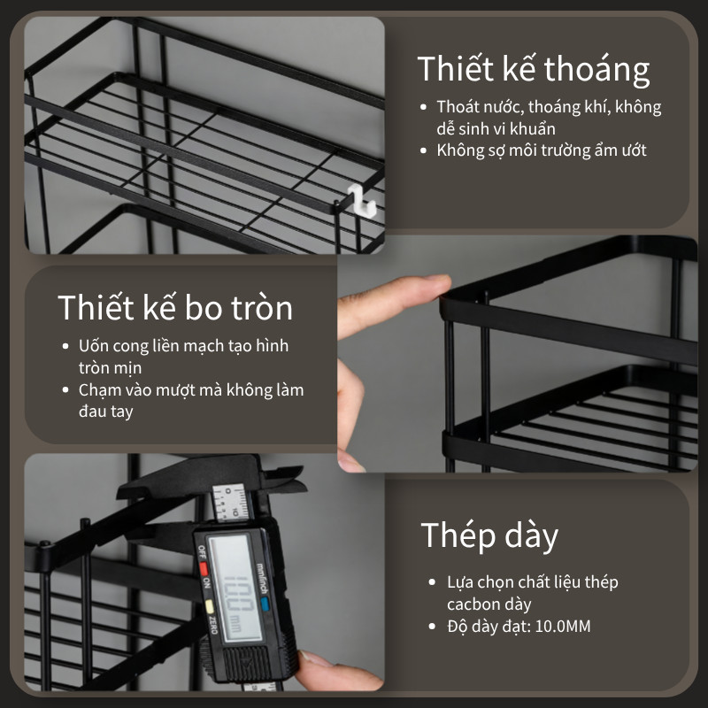 Kệ Đặt Trên Bồn Cầu Đa Năng Bằng Sắt - Thiết Kế Bền Đẹp, Tối Ưu Không Gian, Giúp Phòng Tắm Gọn Gàng, Ngăn Nắp