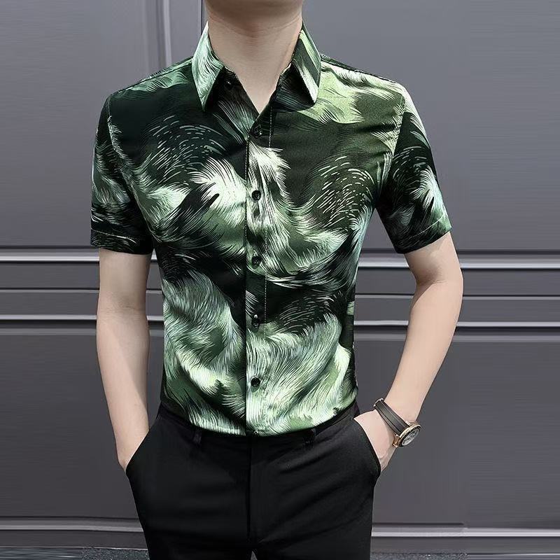 Áo sơ mi nam mỏng vừa vặn, phù hợp mùa hè với cổ ngắn