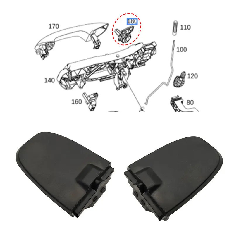 Dành Cho Xe Mercedes W205 W253 W213 W222 Tay Nắm Cửa Ngoài Ô Tô Cố Định Đáy Nắp Dành Cho Benz C E S GLC Class C180 E200 S300 GLC260