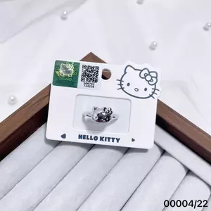 Nhẫn Sanrio KT Mèo Hoạt Hình Dễ Thương Trái Tim Cô Gái Hello Kitty Nhẫn Mở Nhẫn Có Thể Điều Chỉnh