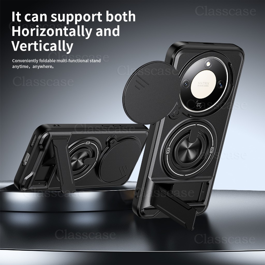 Ốp Cho Honor X9d X9c X9b X9a smart X9csmart HonorX9d X9 d HonorX9c X9 c Vỏ Điện Thoại Xoay Vòng Từ Tính Trượt Bảo Vệ Camera Thẳng Đứng Chân Đế Chống Sốc