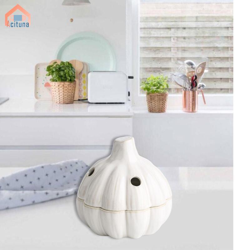 Hộp Đựng Tỏi Có Nắp Thông Gió Chắc Chắn Cho Quầy Gốm Gia Đình Quà Tặng Nhỏ Gọn Trắng Tỏi Tiết Kiệm Người Tổ Chức