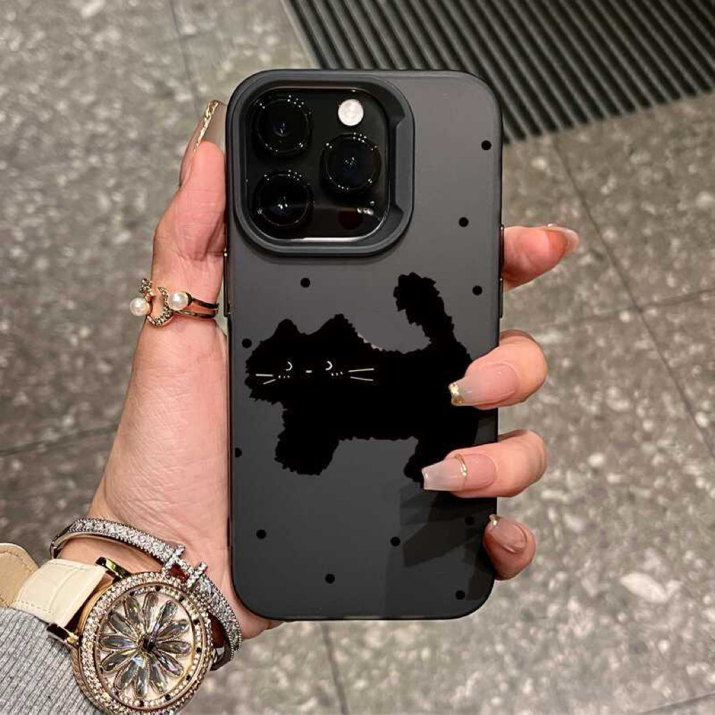 Đơn giản điểm sóng màu đen cho iphone 17/16promax vỏ điện thoại 15/14 apple 13pro/11 bộ xr