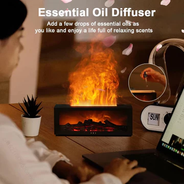 Máy tạo hiệu ứng lửa sáng tạo điều khiển từ xa, máy xông tinh dầu, máy tạo ẩm không khí và máy khuếch tán tinh dầu thơm.