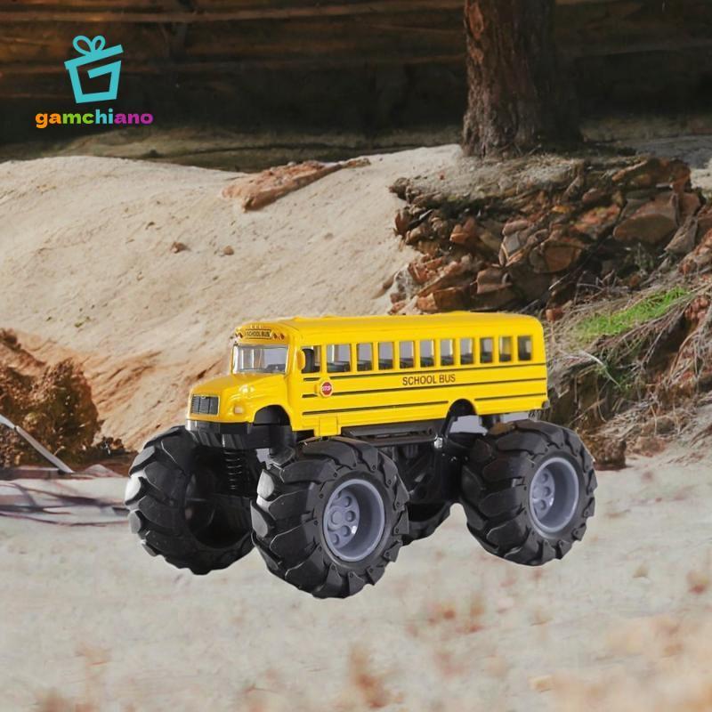 Đồ chơi xe buýt trường học Chắc chắn Bánh xe lớn sáng tạo Diecast màu vàng Đồ chơi xe buýt Monster Truck