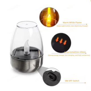 Đèn nến LED năng lượng mặt trời - Không cháy có thể sạc lại chống nước cho trang trí tiệc cưới trong vườn