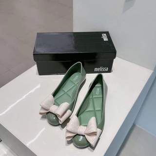 Giày Nữ Melissa Nơ Bơm Giày Thạch Dép Đế Bằng