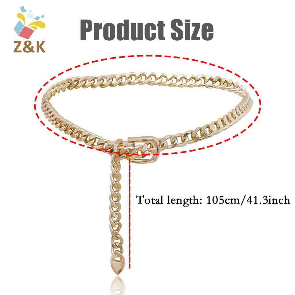 ZK - Thắt lưng xích kim loại có thể điều chỉnh dành cho nữ