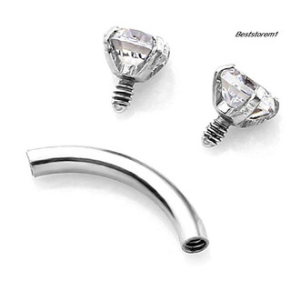 Cửa hàng tốt nhất | Nhẫn lông mày cubic zirconia thân thép chống mài mòn khuyên barbell cho nữ