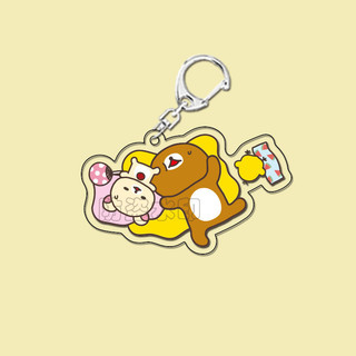 Rilakkuma Acrylic Keychains Anime Relax Bear Key Ring Student Backpack Pendant Bag Fashion Decor Kids Classic
