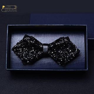 Thắt nơ nam PlumHOUSE với kim cương giả và kim sa lấp lánh - Phù hợp tiệc cưới và prom