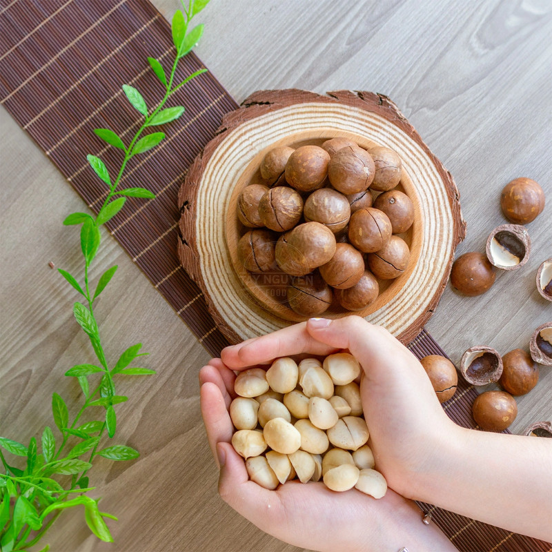 Hạt Macadamia Nứt Vỏ Desa 150g Hũ Thủy Tinh Nhân To Trắng Ngần, Béo Bùi Thanh Nhẹ