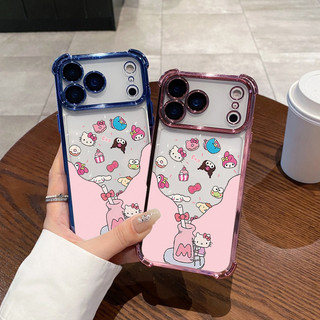 Ốp điện thoại chai gia đình Hello Kitty ngộ nghĩnh cho Tecno Spark 40 Pro 40C 20C GO 1 2 2025 Vỏ trong suốt chống rơi mềm