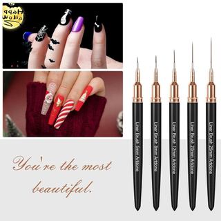 Dụng cụ làm móng bộ 5 cọ vẽ móng nét mảnh đầu nhọn thân kim loại dùng kẻ viền vẽ hoa văn chi tiết với sơn móng tay dễ cầm chắc tay tái sử dụng phù hợp thiết kế móng tại nhà và tiệm làm móng