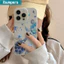 Ốp điện thoại Ibumpers Phong cách ven biển sang trọng Họa tiết biển màu xanh trong suốt Vỏ chống sốc cao cấp mềm mại cho iPhone 11 12 13 14 15 16 17 Pro Max IP 7 8 Plus X XS XR