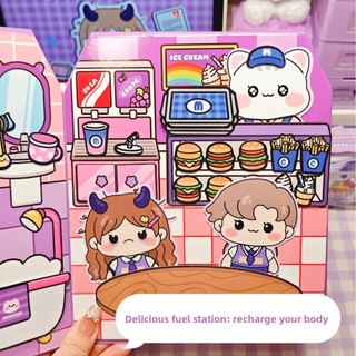 Nhãn dán sách yên tĩnh COZYNEST, Sách dán hoạt hình thủ công, Nhãn dán cảnh thu nhỏ PET giáo dục sáng tạo cho trẻ em