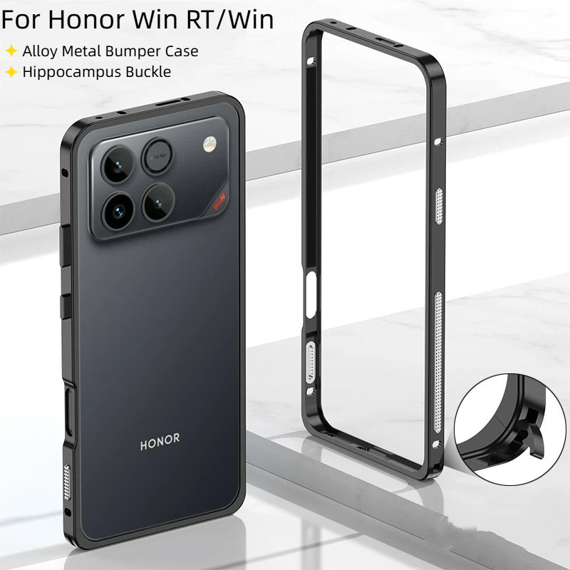 Siêu Mỏng Nhẹ Hippocampus Khóa Kim Loại Cản Khung Dành Cho Honor WIN RT Vỏ Điện Thoại