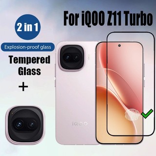 Bảo vệ màn hình kính cường lực 2 trong 1 iQOO Z11 Turbo cho Vivo iQOO Z10 Turbo + Pro Plus 5G Phim bảo vệ kính chống va đập & Phim ống kính máy ảnh