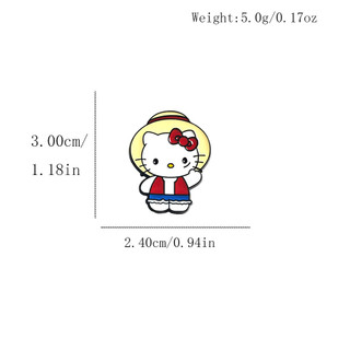 SANRIO 10 cái / bộ ‌Huy hiệu Pin Hello Kitty Luffy One Piece Sanrio‌ Pin trang trí nhỏ giọt dầu bằng kim loại hoạt hình