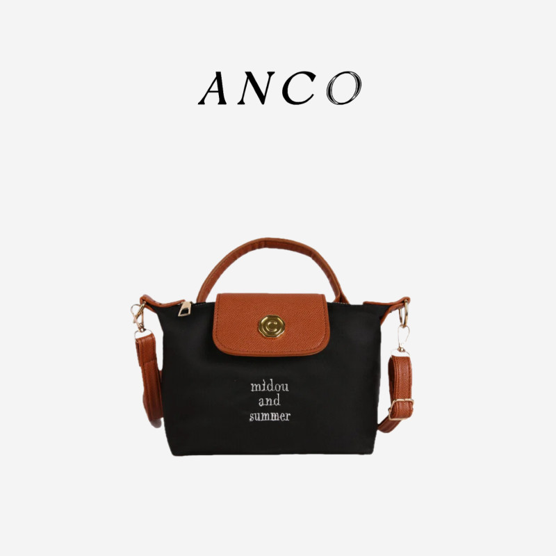 Túi xách bánh bao màu tương phản 2026 Phong cách mới Hợp thời trang Thời trang Niche Nữ Túi đeo vai phù hợp