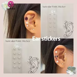Springevenstar 10 Miếng Dán Thời Trang Nhiều Màu Sắc Kim Cương Giả Ngọc Trai Tai Stiers Áp Lực Tai Sti Châm Cứu Tai Stiers Massage Springevenstar