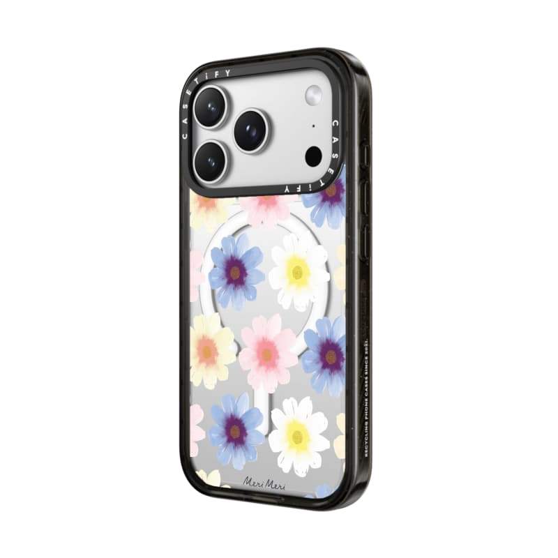 CASECASE X Meri Flower Garden Case Black / Sky Blue / Pink Fizz Candy Collection Color Clear Hard Hard Magnet Impact Case cho Apple IPhone 13 14 15 16 17Pro Max Plus Có Hộp