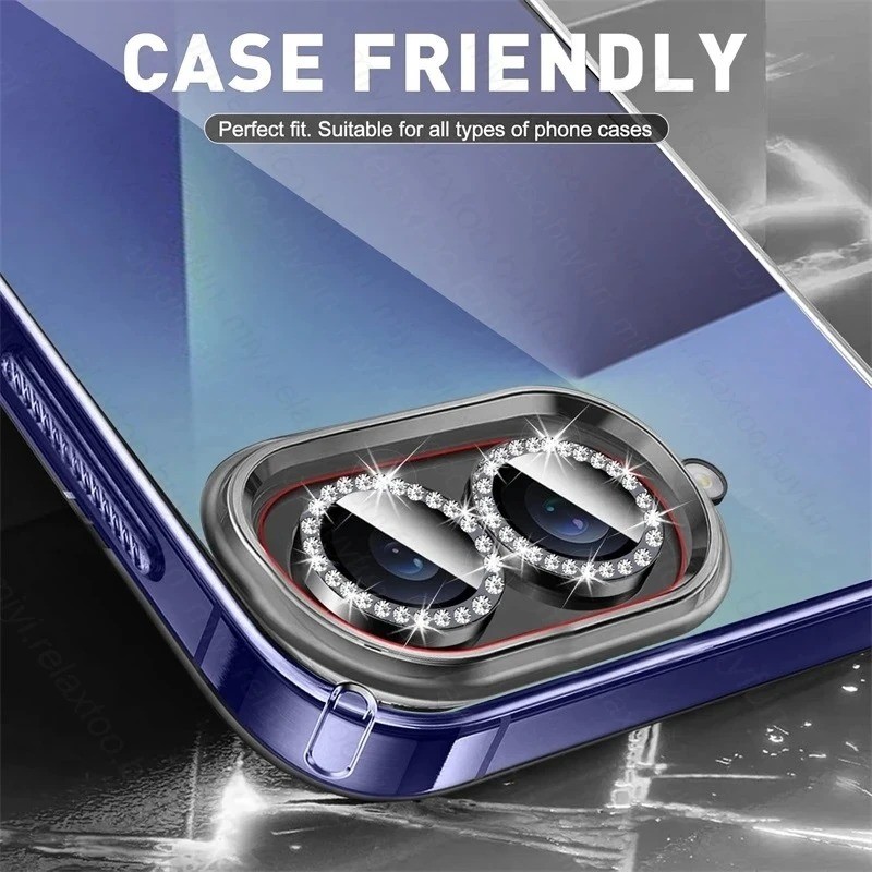 Dành Cho Samsung Galaxy Z Flip 7 Kim Cương Ống Kính Máy Ảnh Kính Cường Lực Cho Samsung Galaxy ZFlip 7 ZFlip7 Full Cover Kim Loại Camera Bảo Vệ Ống Kính Vòng Bao