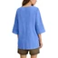 Áo sơ mi vải lanh Cotton cỡ lớn dành cho nữ 3 4 tay Áo sơ mi thời trang cổ tròn dáng rộng vừa vặn Áo sơ mi đi biển