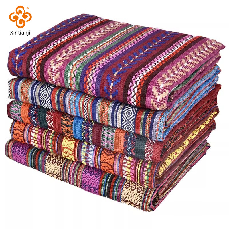 Làn Sóng Dân Tộc In Vải Lanh Cotton Sofa Rèm Vải Khăn Trải Bàn Handmade Diy Vải May Gối Và Túi Chất Liệu 50 * 150cm TJ1389