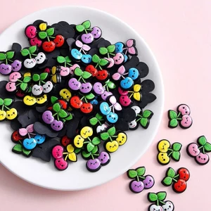 Charm đá gắn dép: Charm quả cherry đa sắc màu