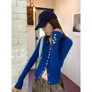 [Hàng mới về] Phong cách Pháp Thiết kế sang trọng Công nghiệp nặng Nút kim cương Đan nữ Sửa chữa phong cách mới...