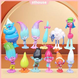 [Mới] 12 Cái / bộ Mô Hình Nhân Vật Vai Trò Phim Cho Trolls Dự Tiệc Món Quà Tuyệt Vời Cho Trẻ Em