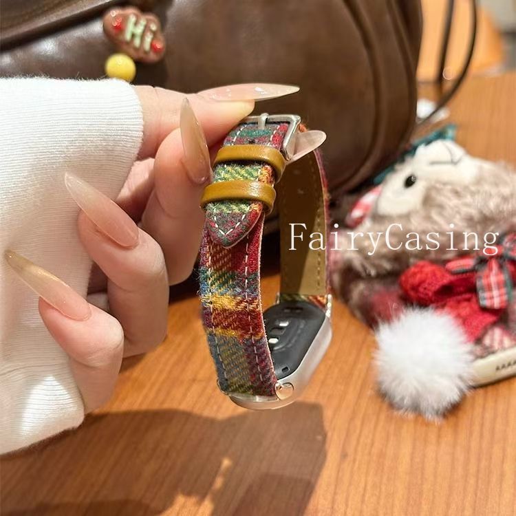Dây đeo mềm da PU kẻ sọc cầu vồng mỏng cho Xiaomi Mi Band 9 8 7 6 5 4 3 Dây đeo cổ tay cho Xiaomi Mi 10 9 8 pro Dây đeo thể thao