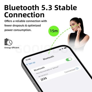 Tai nghe không dây GOOJODOQ Bluetooth 5.3, kết nối ổn định, điều khiển phát nhạc và trả lời cuộc gọi, thời lượng pin dài