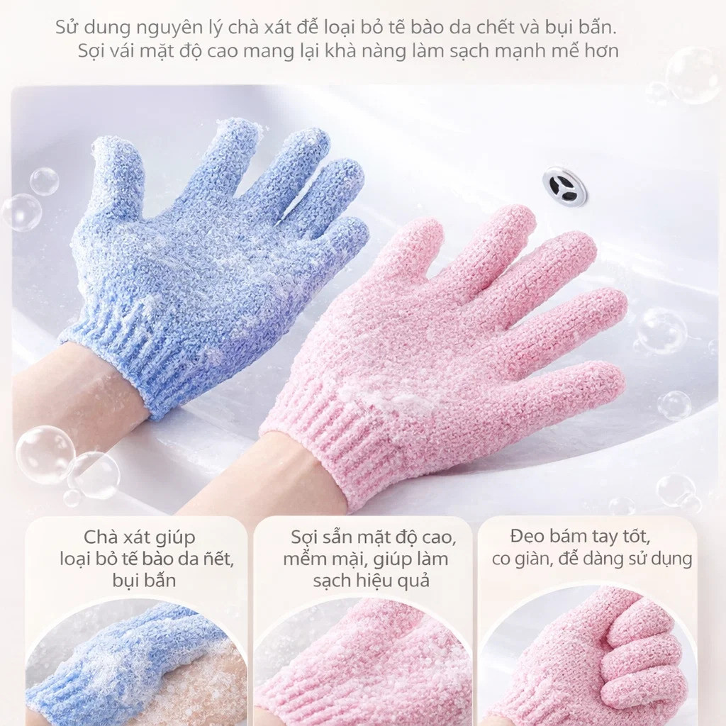 【Loại Bỏ Da Chết Sâu】Găng Tay Tắm 5 Ngón Cho Người Lớn - Dụng Cụ Tắm Hiệu Quả/Làm Sạch Sâu/Chăm Sóc Da/Massage Nhẹ Nhàng/găng tay tẩy tế bào chết/Găng tay tẩy tế bào chết phù hợp cho cả nam và nữ