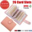 TOPTOOLCX 26 Khe Cắm Thẻ Tín Dụng Ví Mỏng Màu Kẹo RFID Chặn