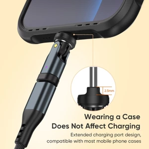 Đèn LED WU Bộ chuyển đổi USB C PD240W 5A Đầu ra 540°Hợp kim nhôm đầu xoay