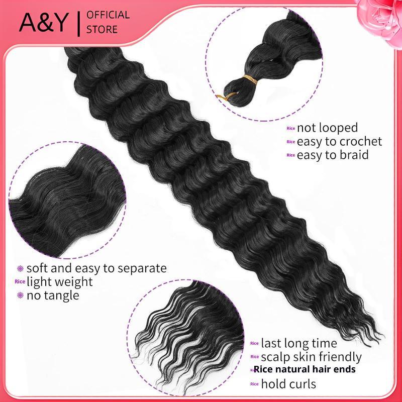 A & Y Sâu xoắn bện tóc boho, dây móc tóc tổng hợp, phù hợp cho nhiều kiểu tóc và chịu được nhiệt độ cao.
