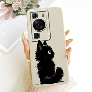 Ốp Chống Sốc Cho Huawei P60 / P60 Pro MNA-LX9 / P60 Ốp Điện Thoại Nghệ Thuật Mới Sáng Tạo Thỏ Mèo Silicon Mềm Kẹo TPU Cover