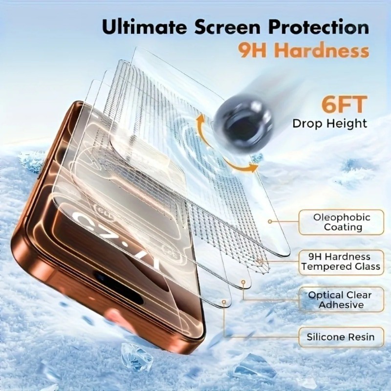 2 Chiếc HD Trong Suốt Kính Cường Lực Cho Apple iPhone 17 Air Pro Max Chống Gián Điệp Riêng Tư Chống Ánh Sáng Xanh Bảo Vệ Màn Hình Điện Thoại Cho Apple iPhone 16e 16 15 Plus Pro Max Matte Glass Film