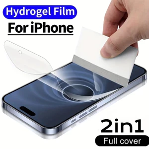 Phim Hydrogel Trong Suốt 2in1 HD Cho Apple iPhone 17 16 16e 15 14 Air Pro Max Plus Điện Thoại Mặt Trước + Mặt Sau Bảo Vệ Màn Hình Cho iPhone 13 12 Mini Pro Max Phim Mềm Hydrogel Chống chói