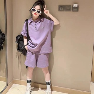 Bộ đồ polo cho bé gái phong cách Hàn Quốc – Set áo quần short mặc hè