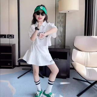 Bộ váy polo cho bé gái – Áo ngắn tay chân váy phong cách Hàn Quốc mặc hè