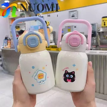 Cốc giữ nhiệt du lịch NUOMI, Bình chân không uống nước kép 500ML bằng thép không gỉ, Giữ ấm đun nước uống lạnh và nhiệt Bình giữ nhiệt cà phê chịu nhiệt Cốc giữ nhiệt cho trẻ em bé gái bé trai