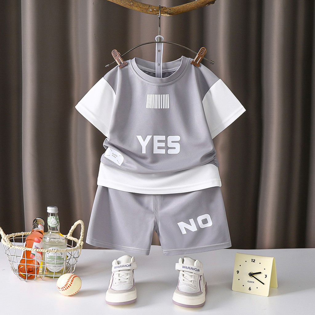 Trẻ Em Mùa Hè Loungewear Bộ Đồ Hai Mảnh Bé Trai Bé Gái Màu Sắc Phù Hợp Với Quần Short Tay Ngắn Thoáng Khí Thoải Mái Phù Hợp Với 80-130 Kích Thước EVOP