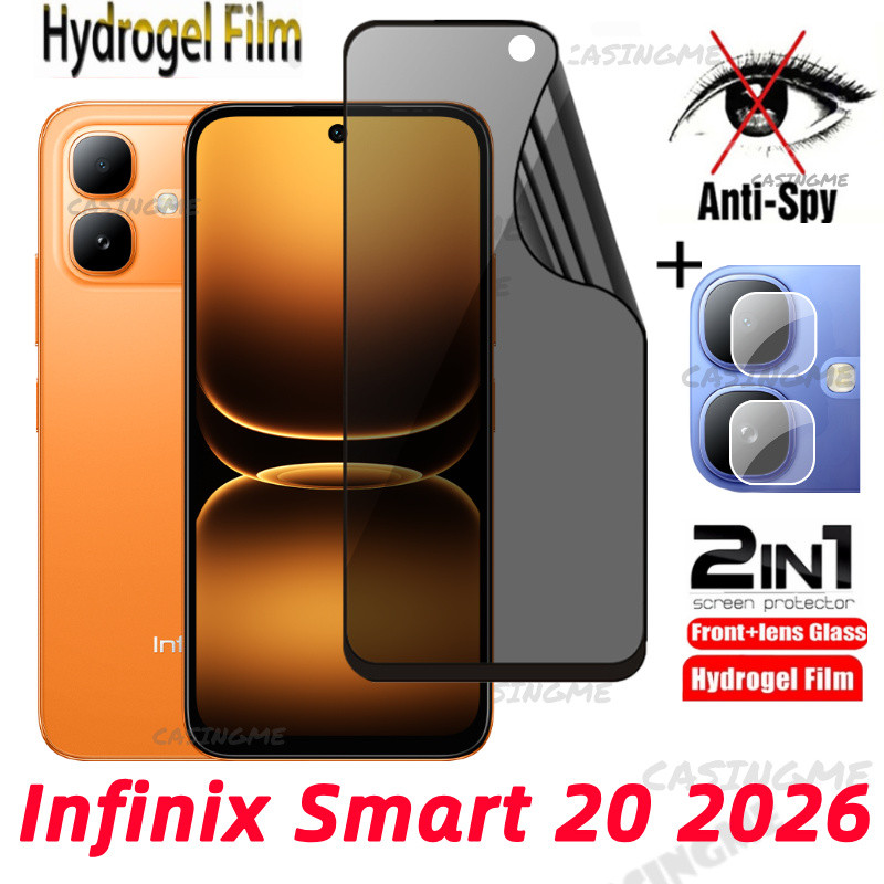 Infinix Smart 20 Soft Privacy Hydrogel Film Chống gián điệp Full Cover Bảo vệ màn hình Phim riêng tư chống Peek cho Infinix Smart 20 Smart20 InfinixSmart20 10 Plus Phim bảo vệ Camera